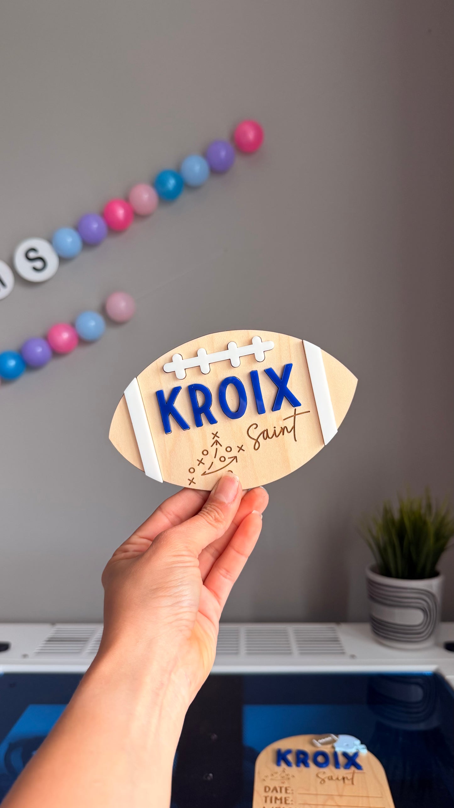 Football Baby Name and Hospital Stats Sign