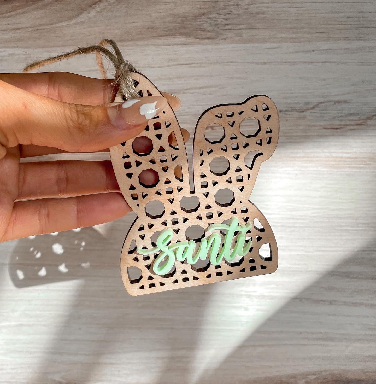 Cane Web Acrylic Easter Basket Tags