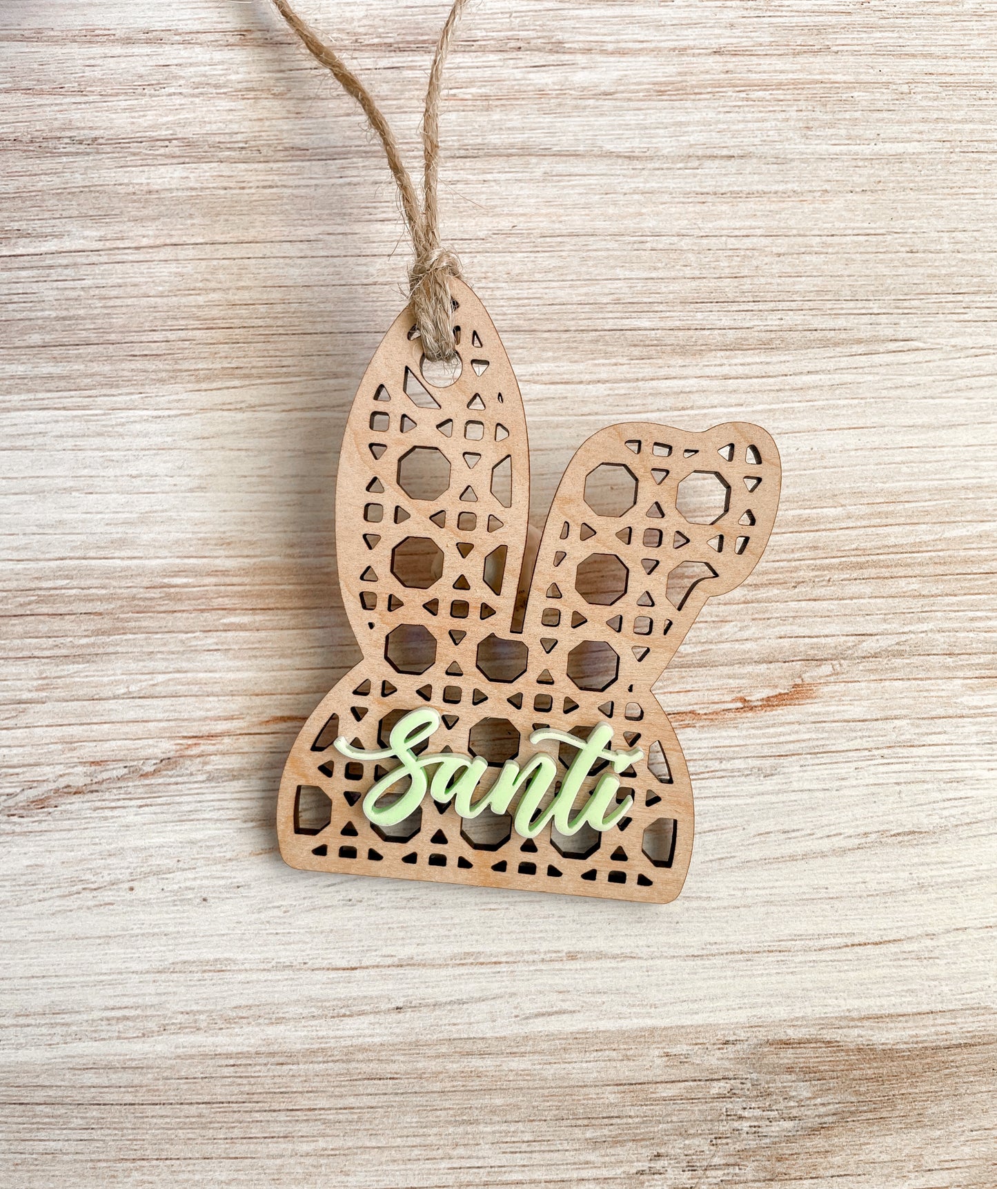 Cane Web Acrylic Easter Basket Tags