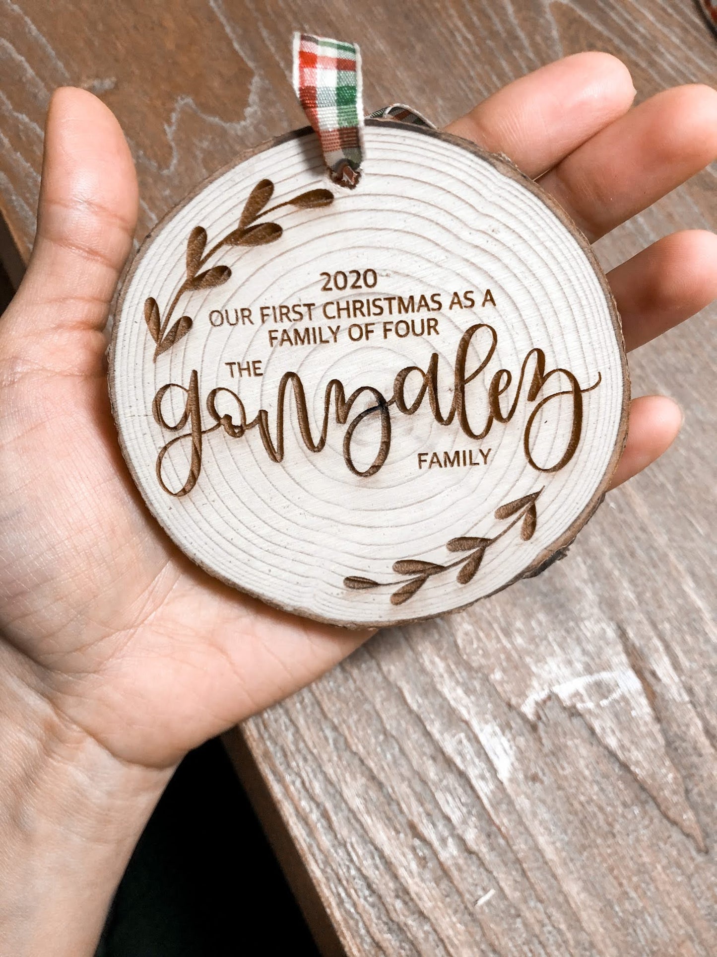 Wood Slice Christmas Ornament