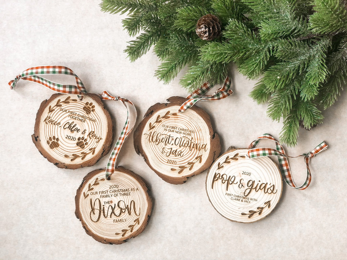 Wood Slice Christmas Ornament