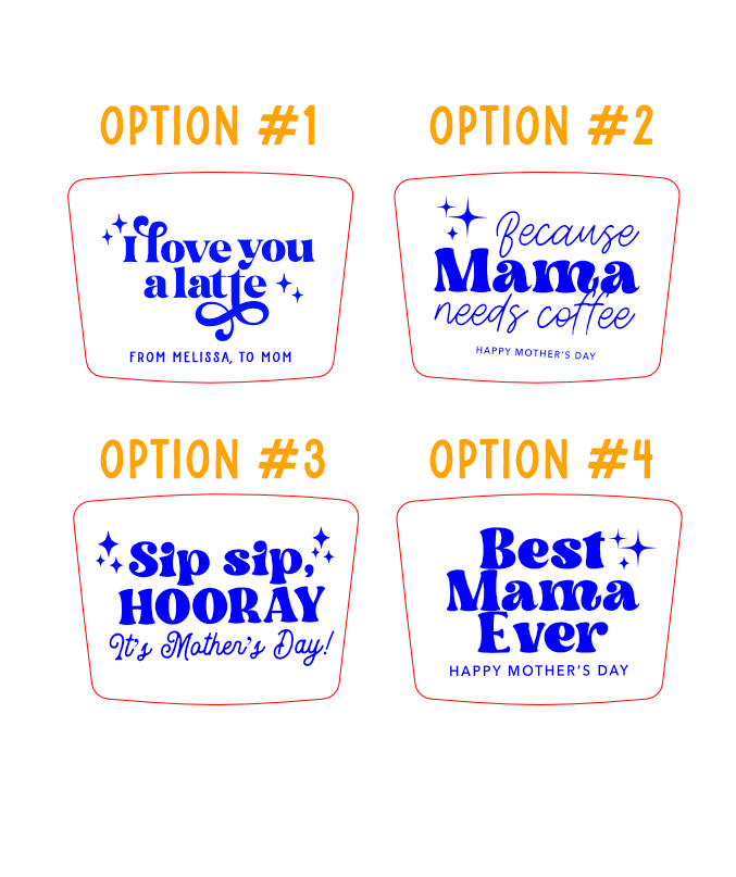 Personalized Gift Card Holder Latte | Mother’s Day
