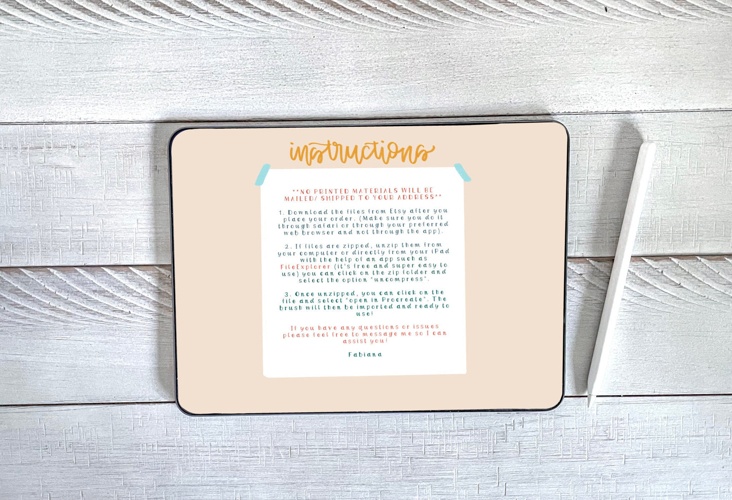 Florence Digital Procreate Calligraphy Brush