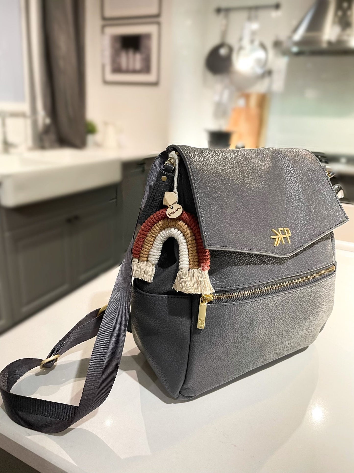 Macrame Rainbow Pendant