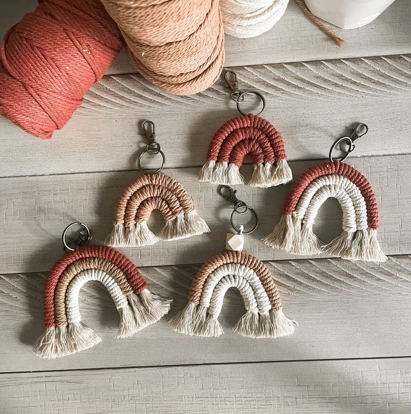 Macrame Rainbow Keychain