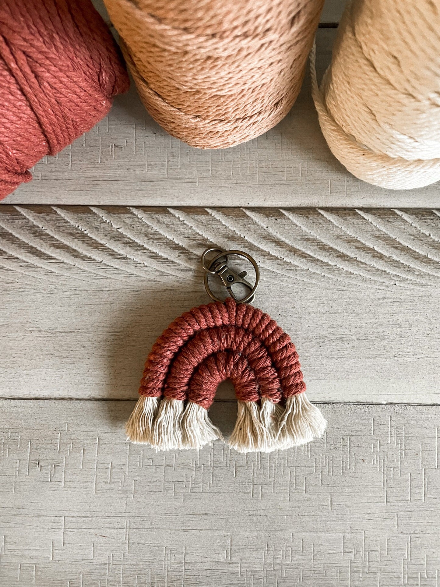 Macrame Rainbow Keychain