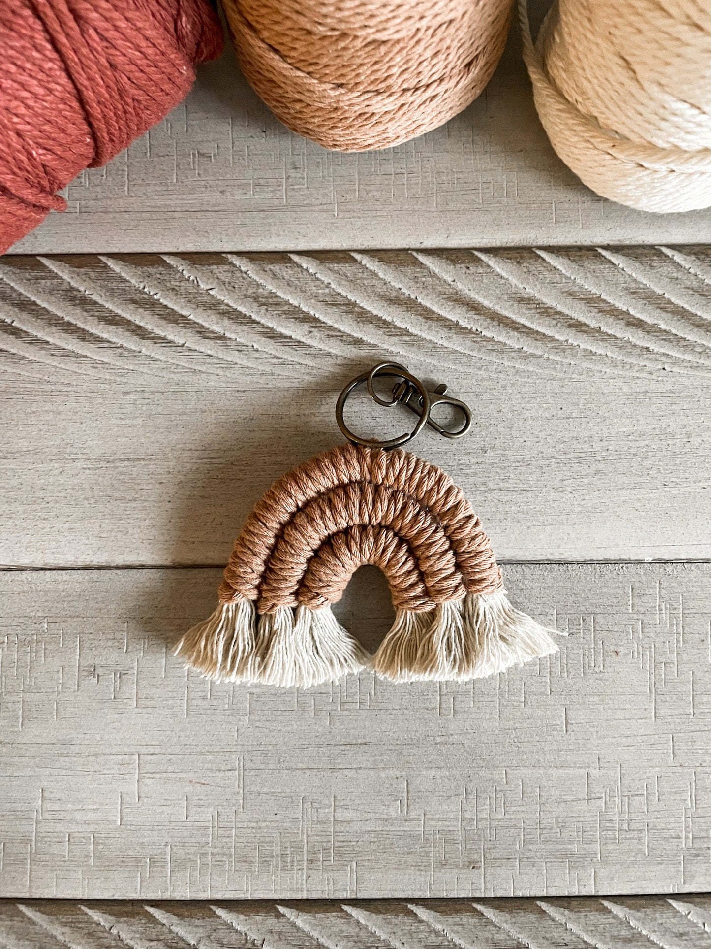 Macrame Rainbow Keychain
