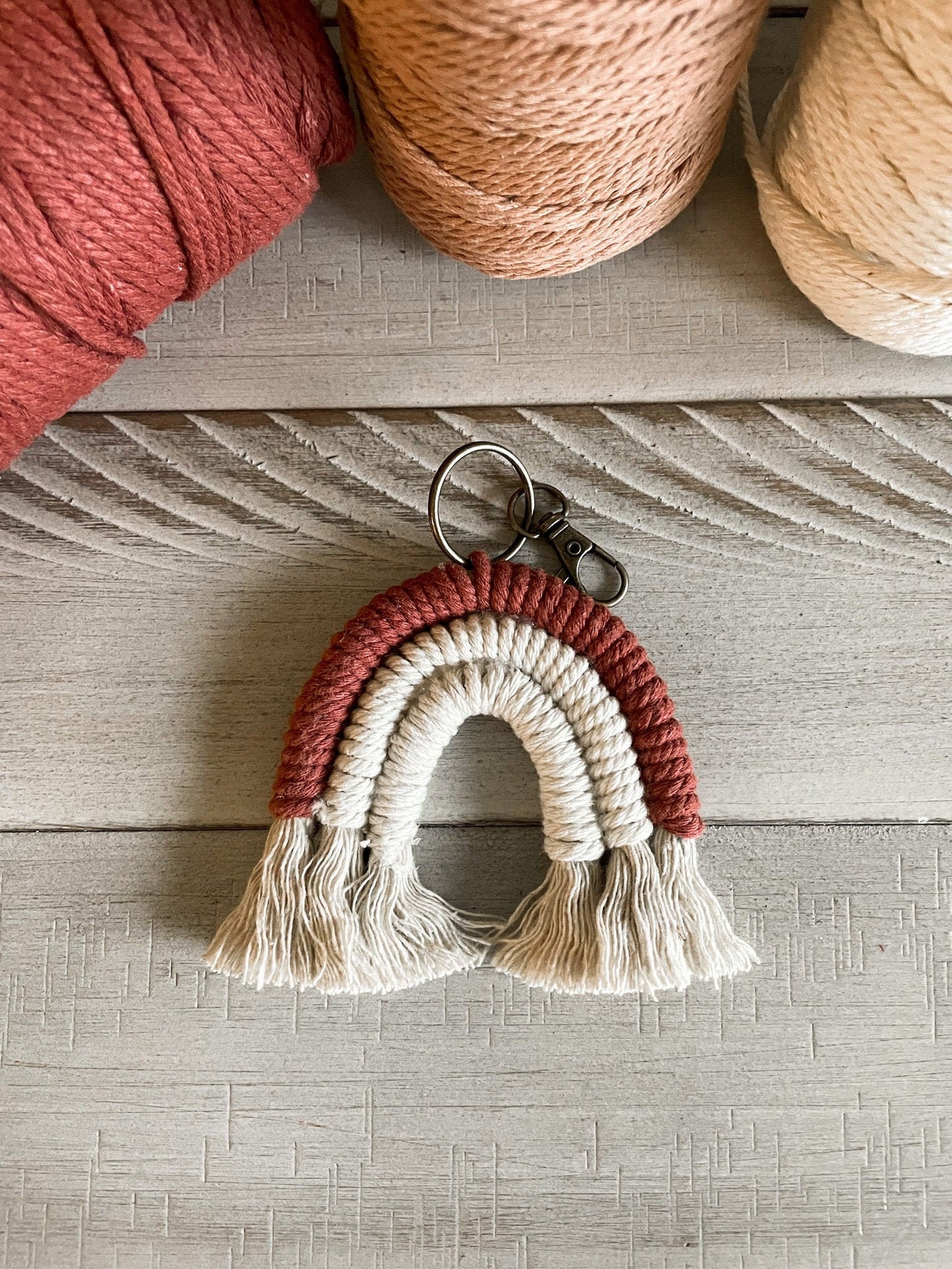 Macrame Rainbow Keychain