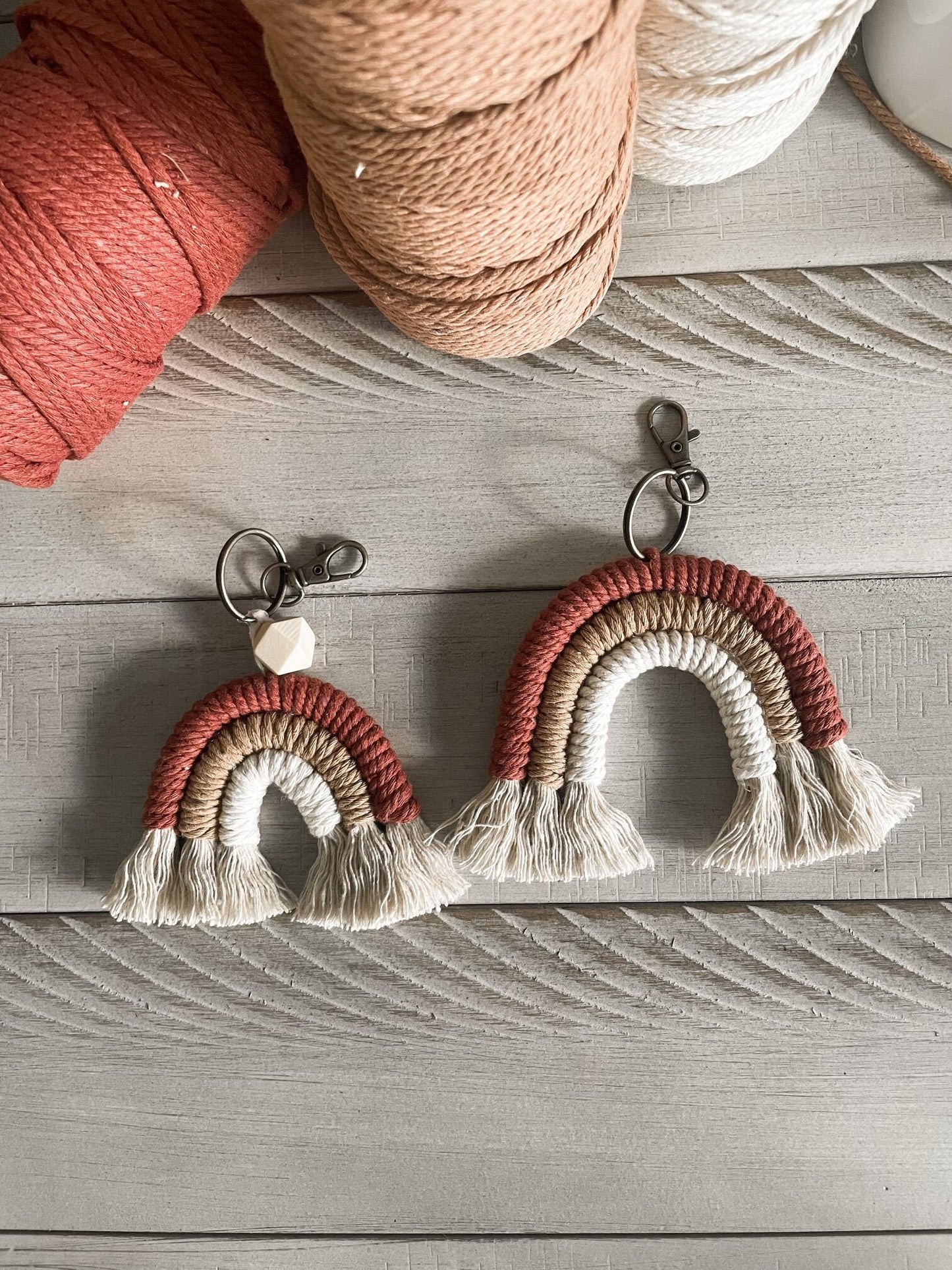 Macrame Rainbow Keychain