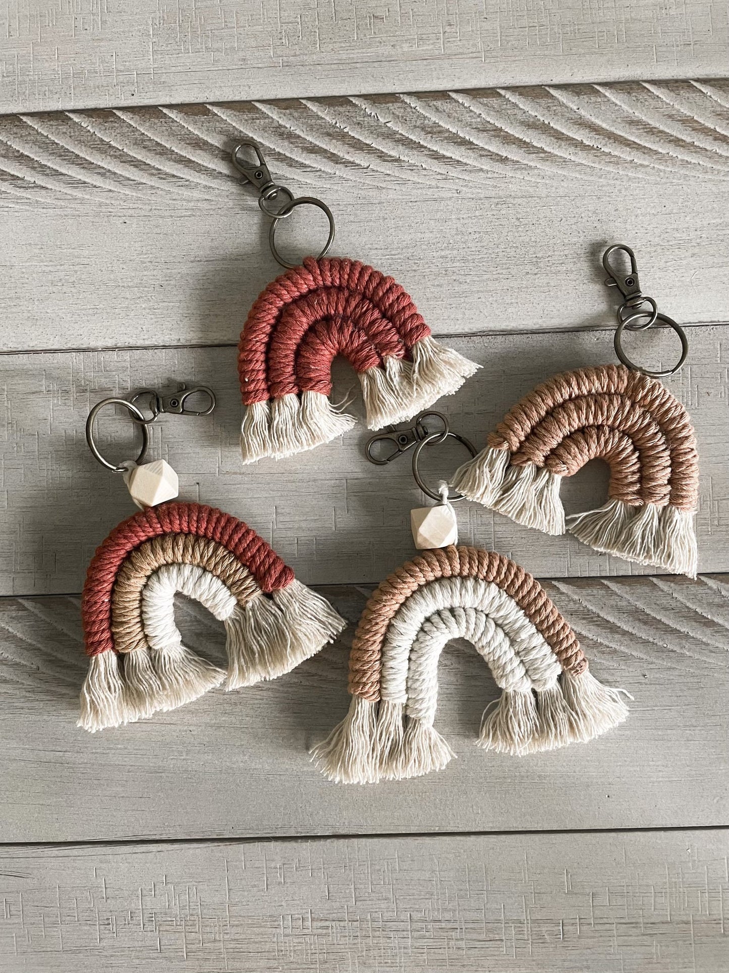 Macrame Rainbow Keychain