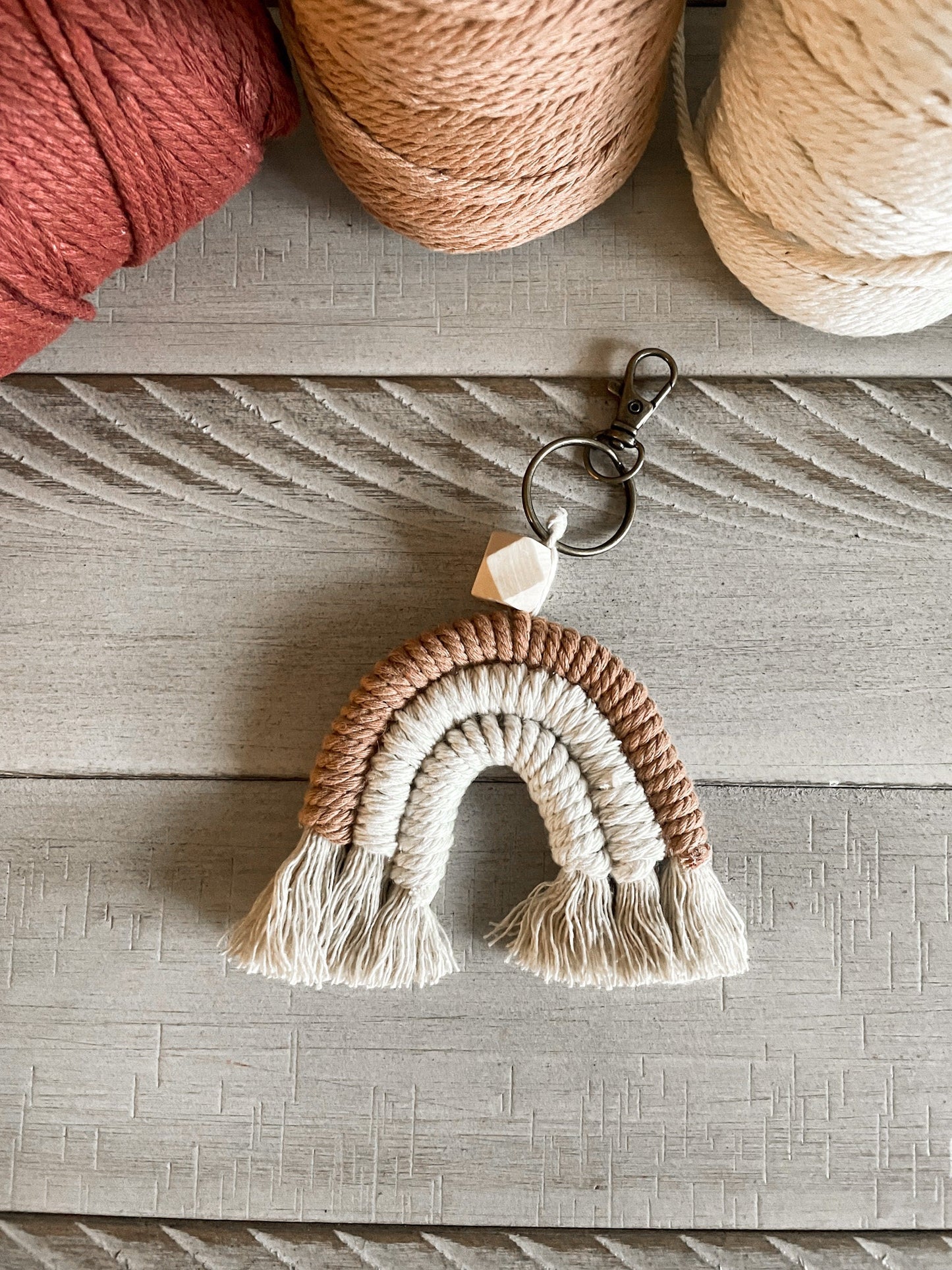 Macrame Rainbow Keychain