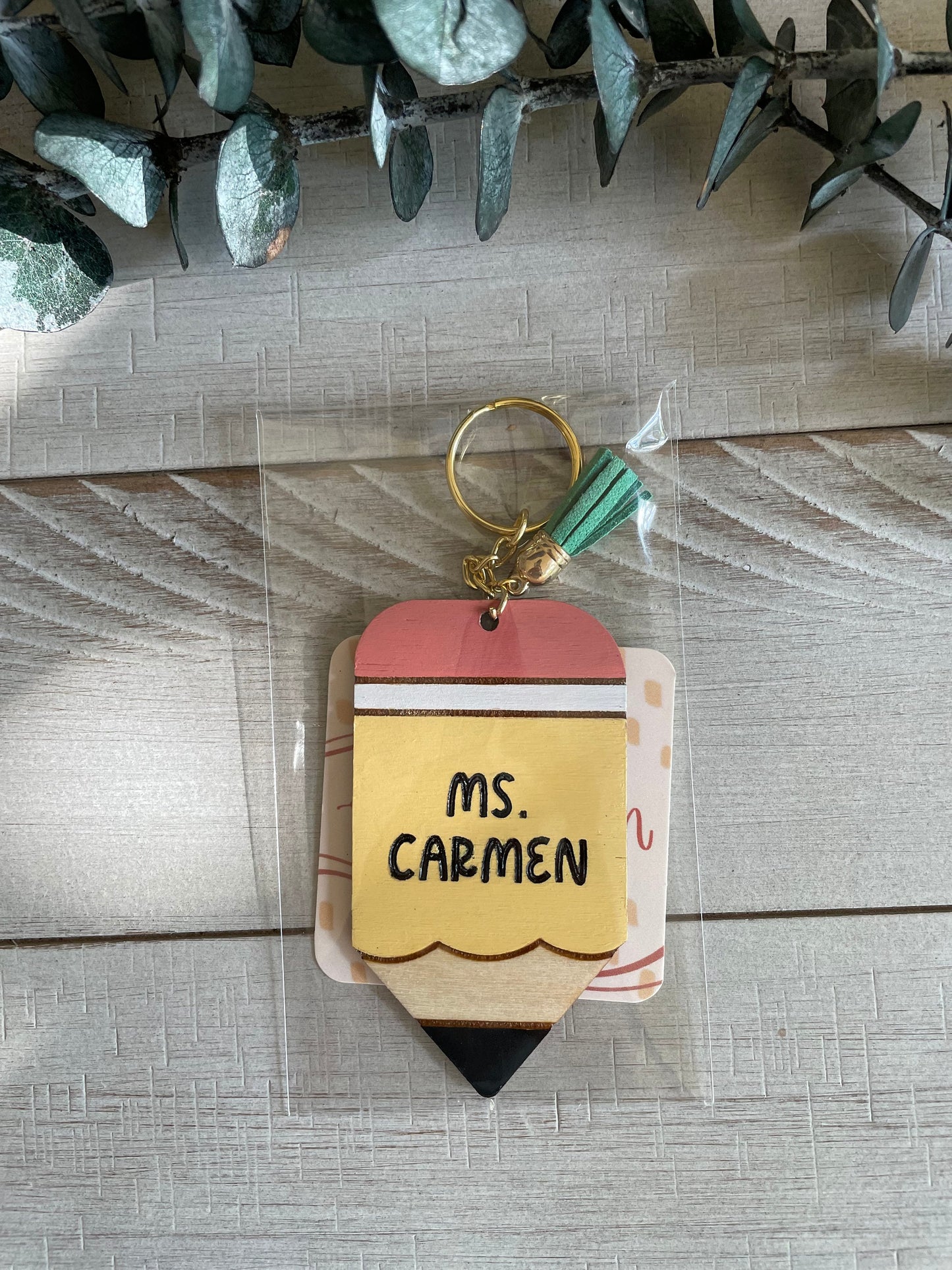 Personalized Teacher Pencil Keychain