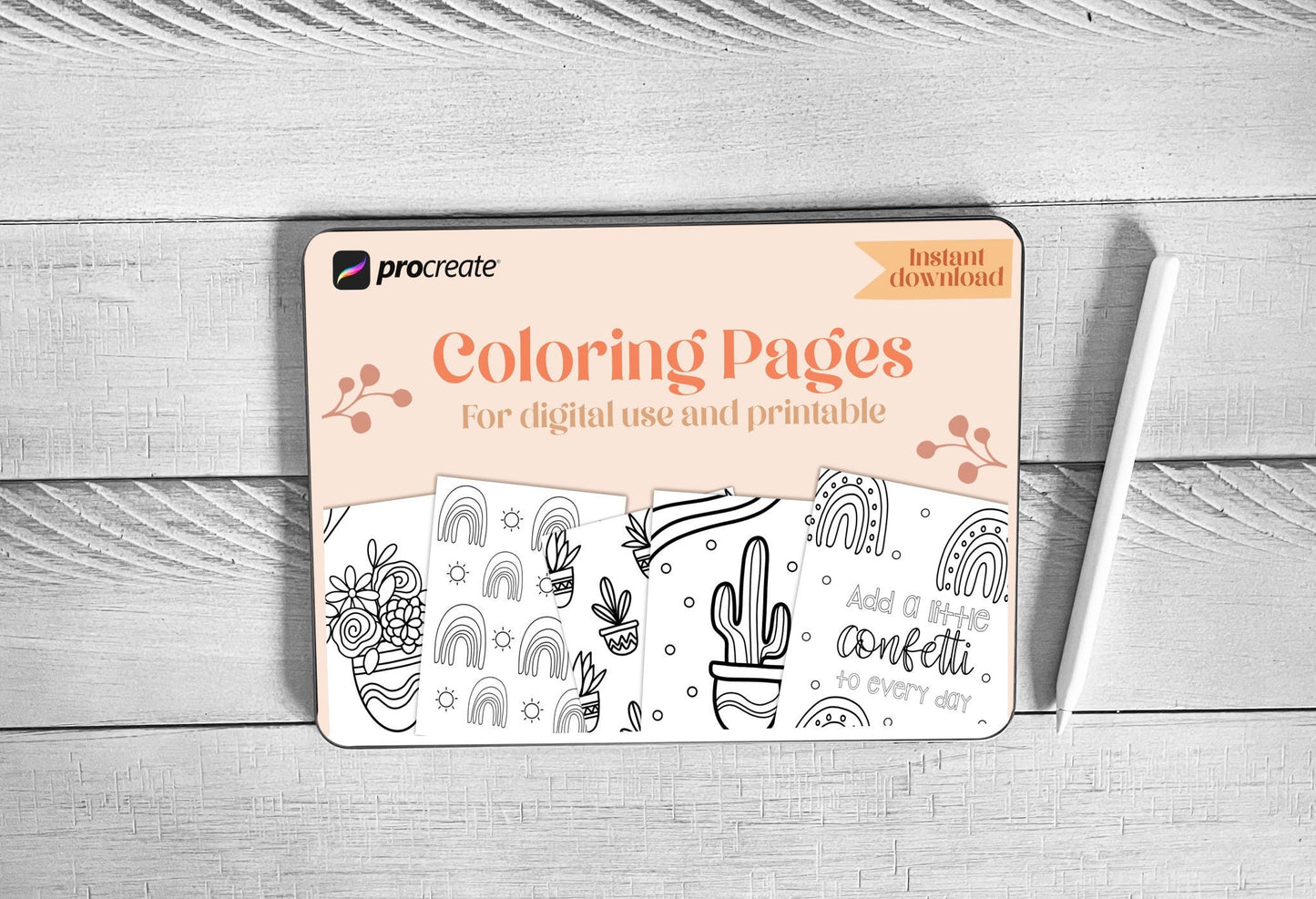 Digital Coloring Book for Procreate