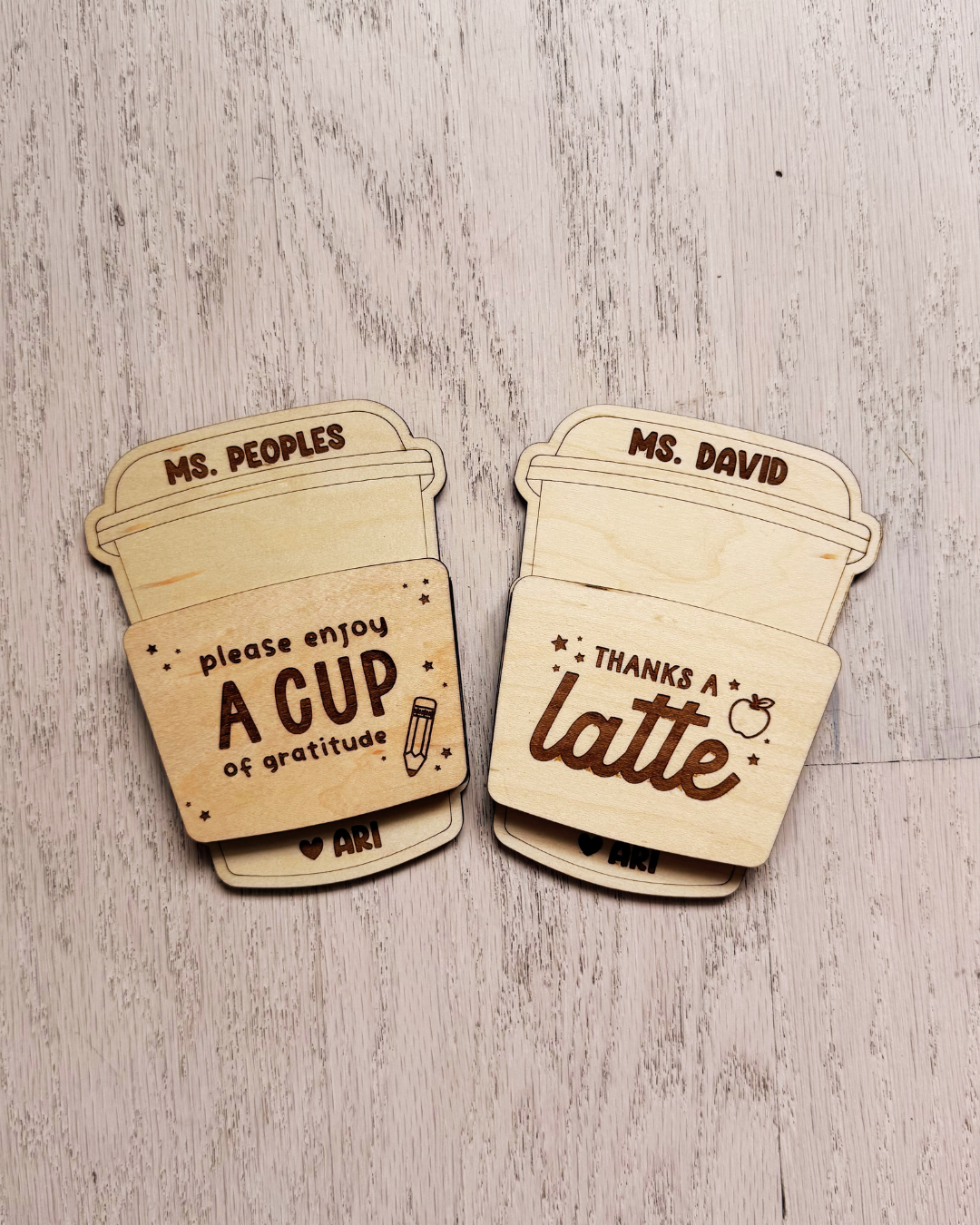 Personalized Coffee Cup Gift Card Holder | For Teacher/Educator