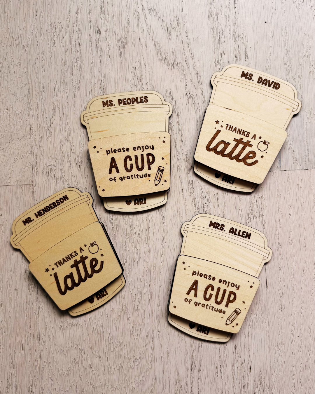 Personalized Coffee Cup Gift Card Holder | For Teacher/Educator