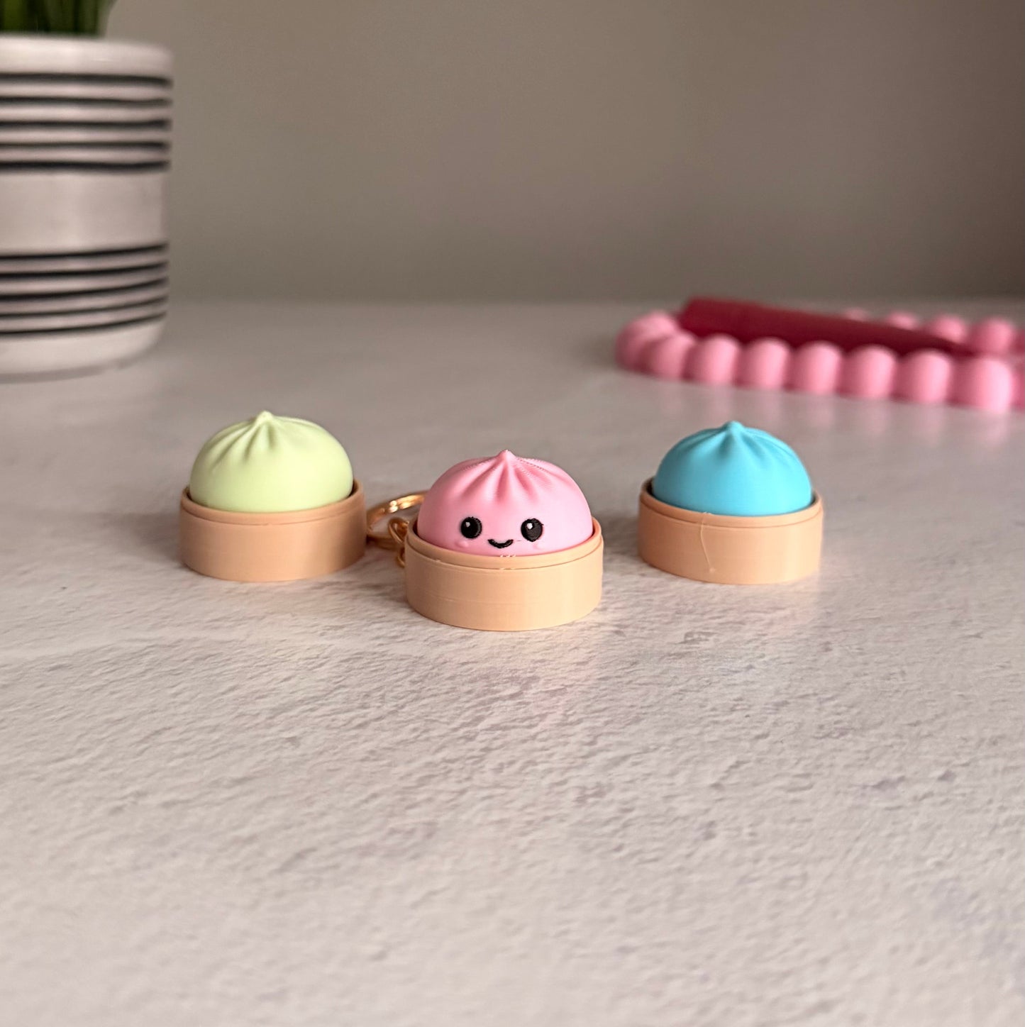 Dumpling Fidget Clicker Keychain