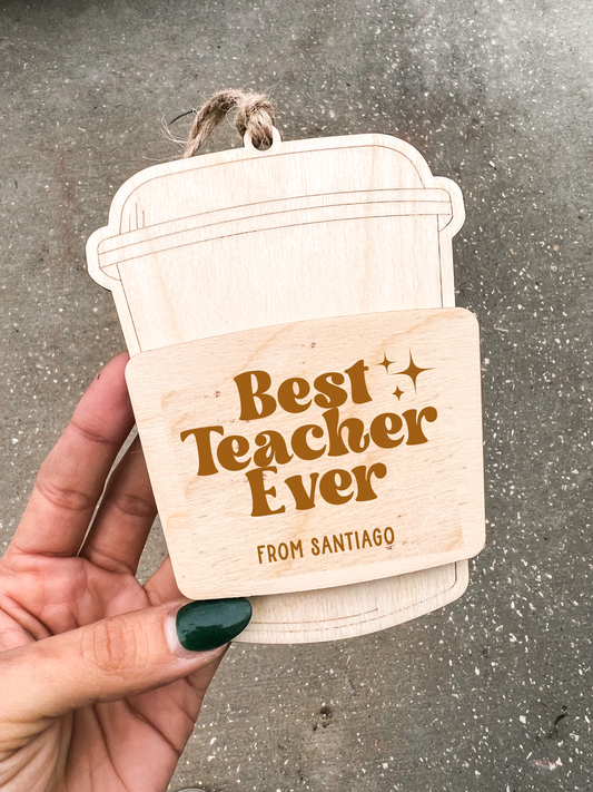 Personalized Gift Card Holder Latte | For Teacher/Educator